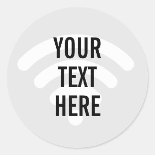 Adesivo Redondo Fundo do símbolo WiFi com qualquer texto