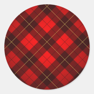 Adesivo Redondo Fundo do tartan de Wallace