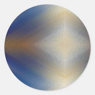 Adesivo Redondo Fundo Dourado Azul Texturizado Único
