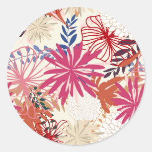 Adesivo Redondo Fundo floral 3