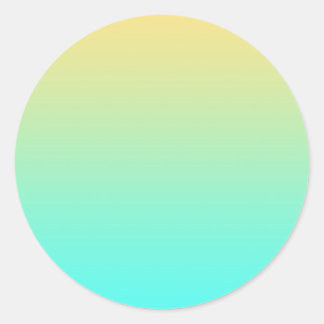 Adesivo Redondo Fundo Gradiente Pastel Turquesa Amarelo