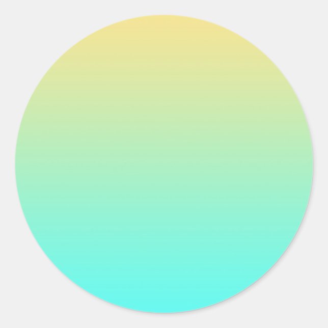 Adesivo Redondo Fundo Gradiente Pastel Turquesa Amarelo (Frente)