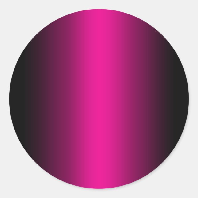 Adesivo Redondo Fundo Gradiente Preto e Rosa Quente (Frente)