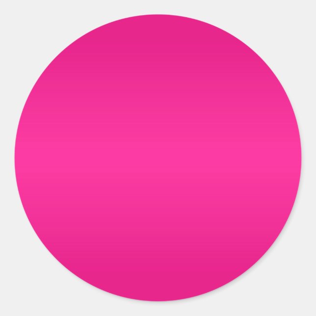 Adesivo Redondo Fundo Gradiente Rosa Quente em Branco (Frente)