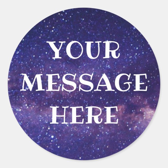 Adesivo Redondo Fundo NOITE ESTRELADA - Personalize o seu (Frente)