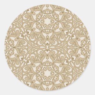 Adesivo Redondo Fundo ornamentado floral