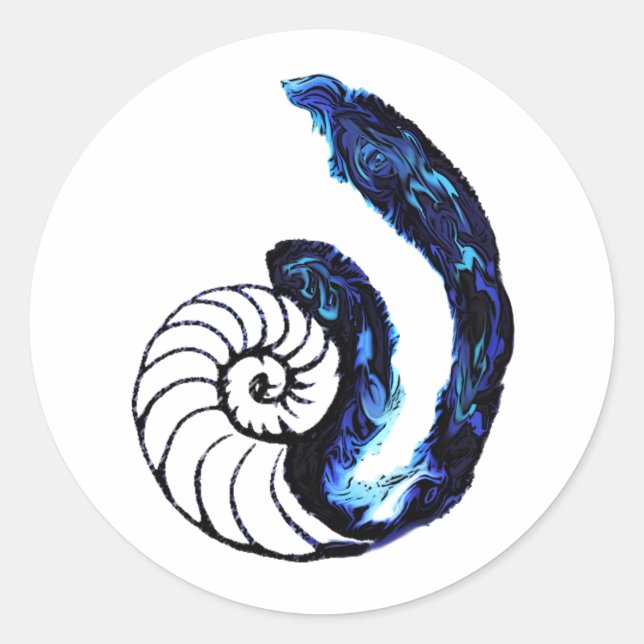 Adesivo Redondo Fundo Personalizável Preto Órfão de Tatuagem Cosim (Frente)