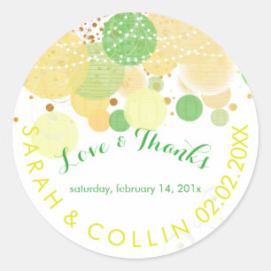 Adesivo Redondo Fundo PixDezines amarelo/verde/lanternas/preto