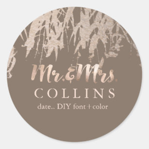 Adesivo Redondo Fundo PixDezines Willow/Faux Rosa Dourado/DIY