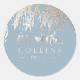 Adesivo Redondo Fundo PixDezines Willow/Faux Silver Foil/DIY