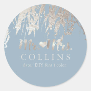 Adesivo Redondo Fundo PixDezines Willow/Faux Silver Foil/DIY