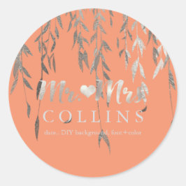 Adesivo Redondo Fundo PixDezines Willow/Faux Silver Foil/DIY