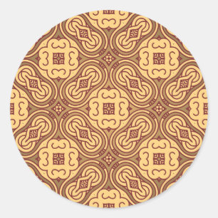 Adesivo Redondo Fundo retro colorido do teste padrão