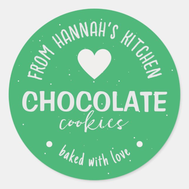 Adesivo Redondo Fundo Verde-Mar Espalhado Com Amor (Frente)