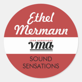 Adesivo Redondo Fundo Vermelho VMA JBHS com Script Branco