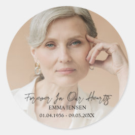 Adesivo Redondo Funeral De Fotografias Para Sempre Em Nossos Coraç
