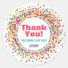 Adesivo Redondo Funfetti Obrigado Favor