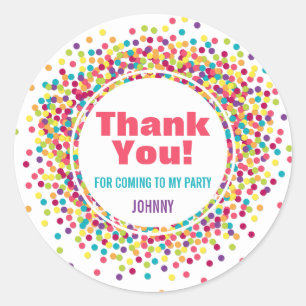 Adesivo Redondo Funfetti Obrigado Favor