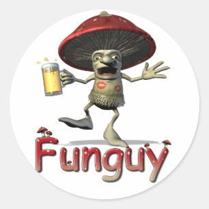Adesivo Redondo Funguy Mushroom Stickers