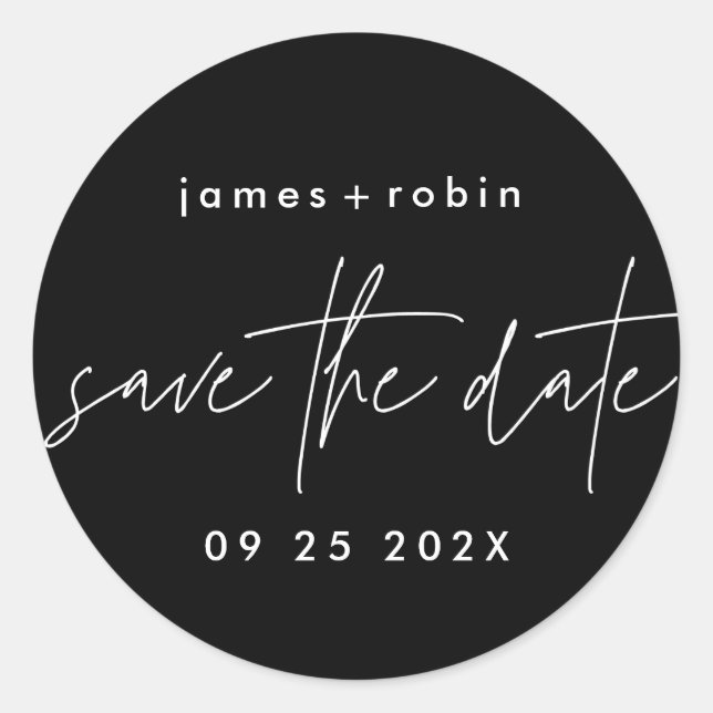 Adesivo Redondo Funky Casual Onyx Black Elegant Moderno (Frente)