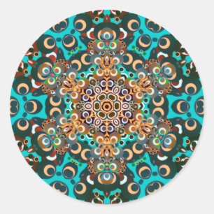 Adesivo Redondo Funky Groovy Mandala
