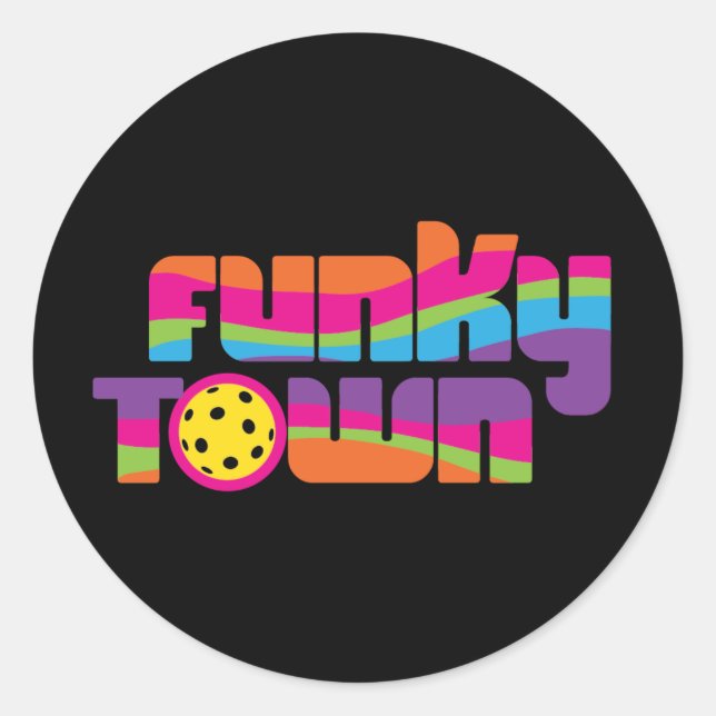 Adesivo Redondo Funky Town (Frente)