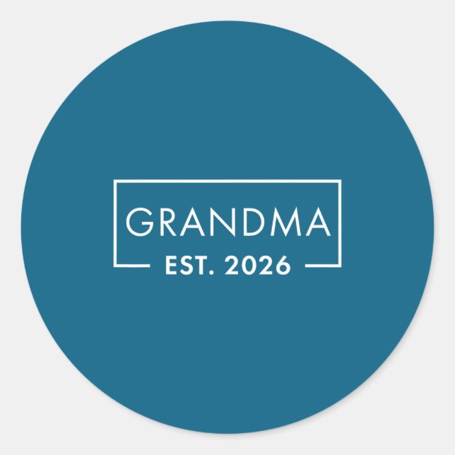 Adesivo Redondo Funny 1st Time Grandma Est 2026 New Grandma  (Frente)