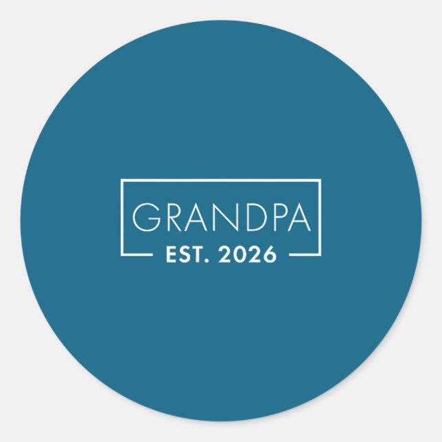 Adesivo Redondo Funny 1st Time Grandpa Est 2026 New Grandpa  (Frente)