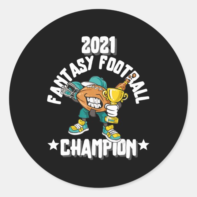 ADESIVO REDONDO FUNNY 2021 FANTASY FOTBALL CHAMPION FANTASY LEAGU (Frente)