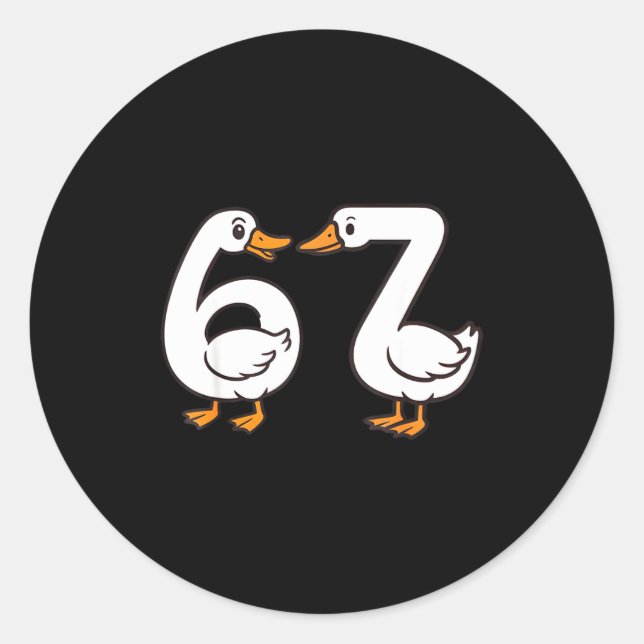 Adesivo Redondo Funny 67 Goose Silly Brain Rot Teacher Gen Alpha S (Frente)