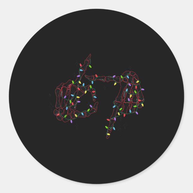 Adesivo Redondo Funny 67 Hand Six Seven Meme Brainrot Christmas Xm (Frente)