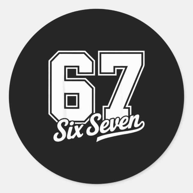 Adesivo Redondo Funny 67 Meme 6 7  (Frente)