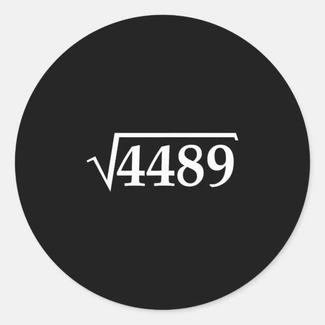 Adesivo Redondo Funny 67 Meme Brainrot Square Root 4489 Slang Math (Frente)