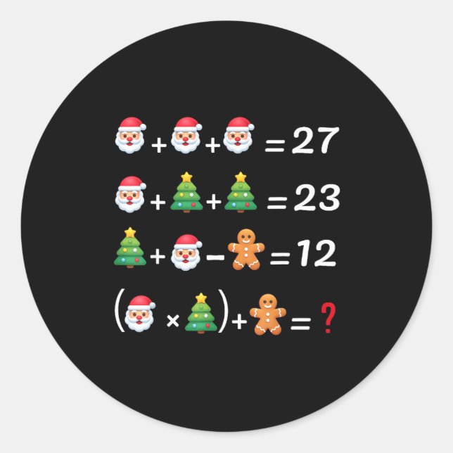 Adesivo Redondo Funny 67 Meme Christmas Math Teacher Santa Six Sev (Frente)