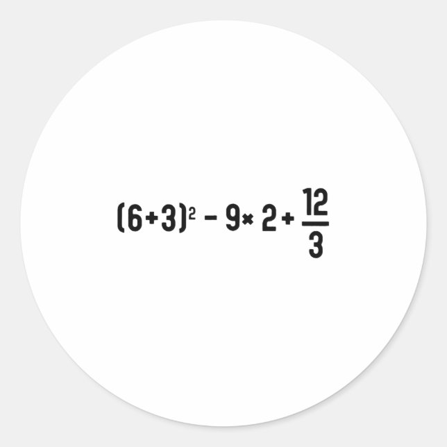 Adesivo Redondo Funny 67 Meme Pemdas Elementary Math Teacher Brain (Frente)