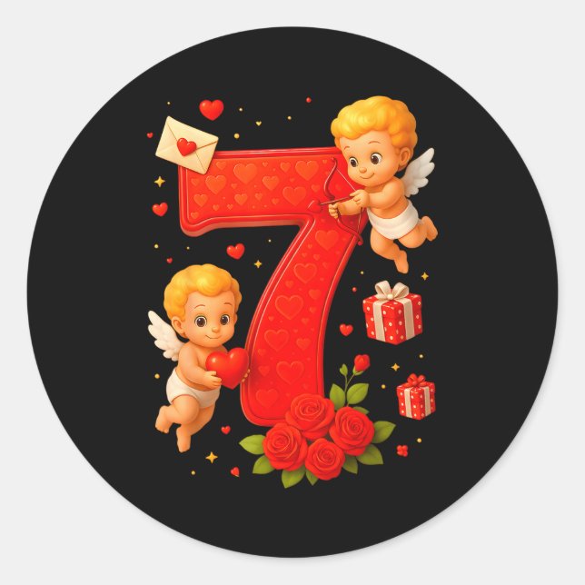 Adesivo Redondo Funny 67 Meme Six Seven Matching Couples Valentine (Frente)
