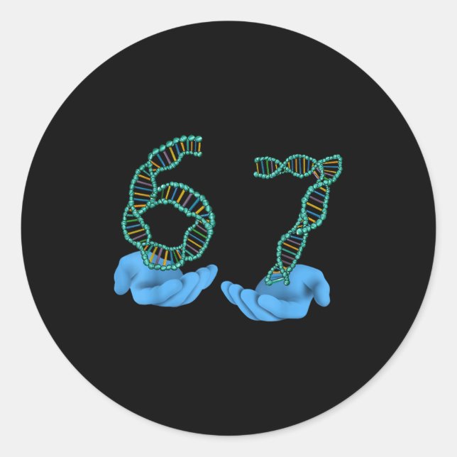 Adesivo Redondo Funny 67 Number Meme Dna Replication Molecular Sci (Frente)