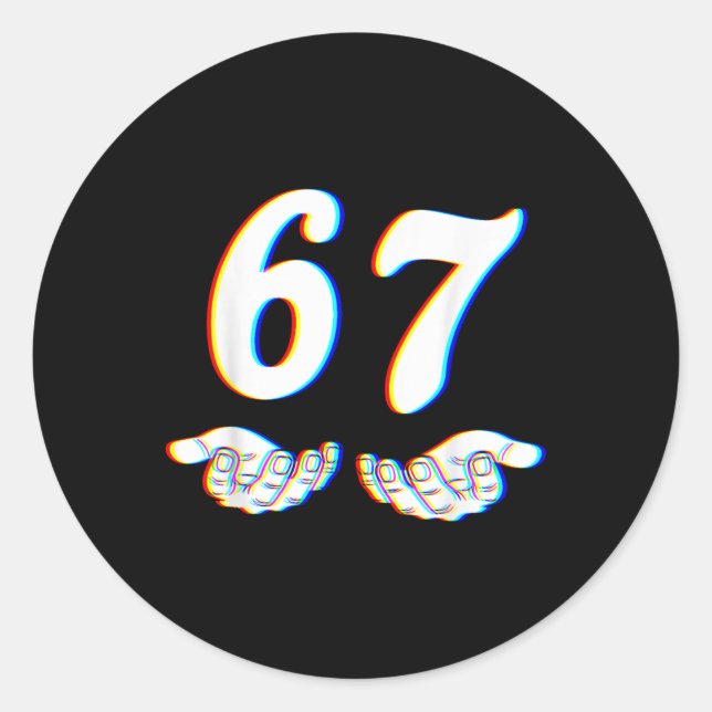 Adesivo Redondo Funny 67 Six Seven Meme Couple Matching Halloween  (Frente)