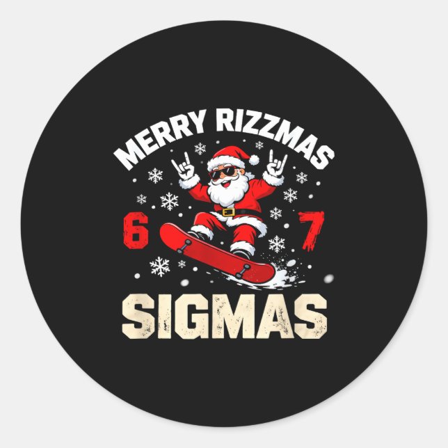 Adesivo Redondo Funny 6-7 Meme Christmas Nice Naughty 67 Slang Tre (Frente)