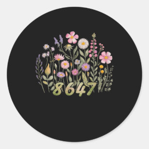 Adesivo Redondo Funny 8647 Flores Boho Floral Para Homens E Mulher