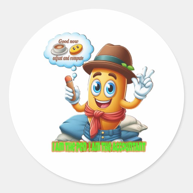 Adesivo Redondo Funny Accountant (Frente)