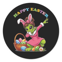 Funny Alien Easter Bunny Dabbing Cute Easter Egg