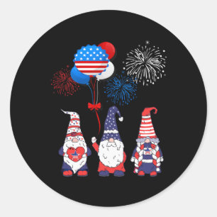 Adesivo Redondo Funny American Gnomos Legal Dia 4 de julho Indepen