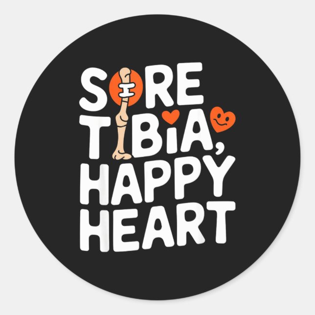 Adesivo Redondo Funny Anatomy Going Tibia Okay Broken Leg Gift For (Frente)