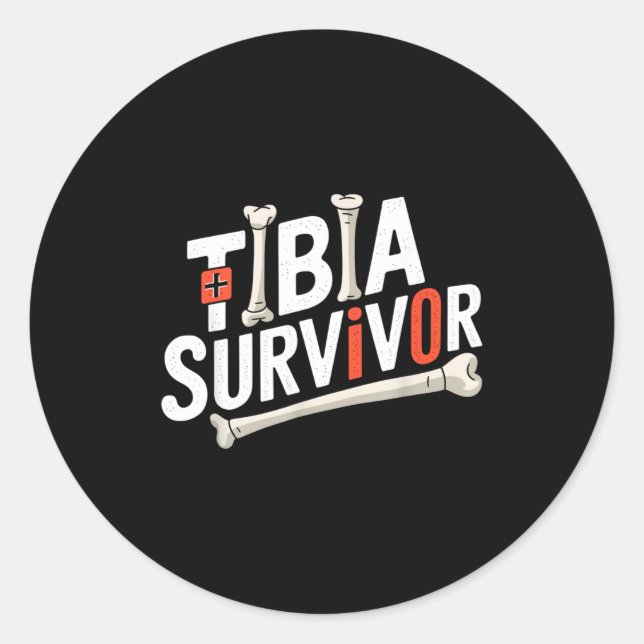 Adesivo Redondo Funny Anatomy Going Tibia Okay Broken Leg Gift For (Frente)
