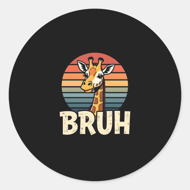 Adesivo Redondo Funny Animal Giraffe Meme Face Festive Xmas T-Shir (Frente)