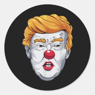 Adesivo Redondo Funny Anti Trump Palhaço Eleitoral 2024