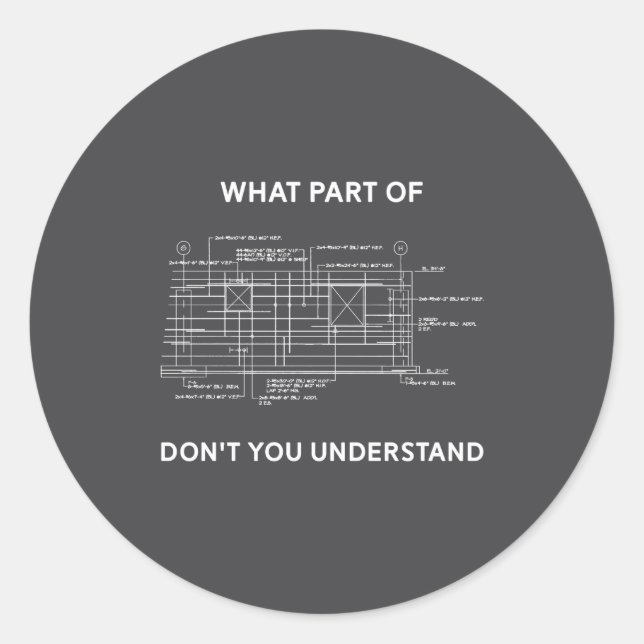 Adesivo Redondo Funny Architectural Civil Engineering Engineer  (Frente)