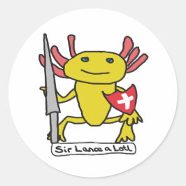 Adesivo Redondo Funny Axolotl Knight