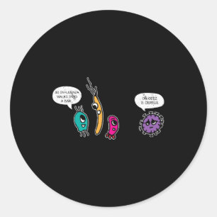 Adesivo Redondo Funny Bacteria Pun Biology Science Biologist